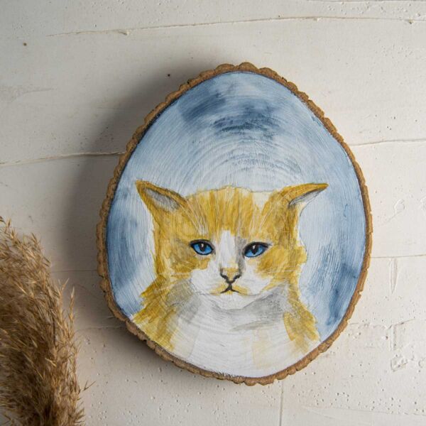 Sulu boya Duvar Panosu – Sarı Kedi
