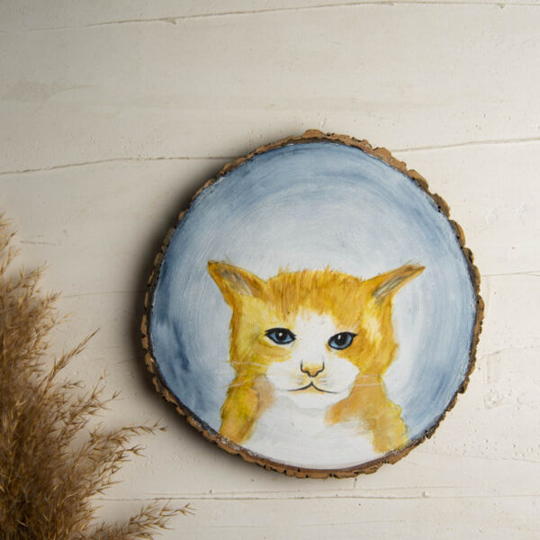 Sulu boya Duvar Panosu – Sarı Kedi